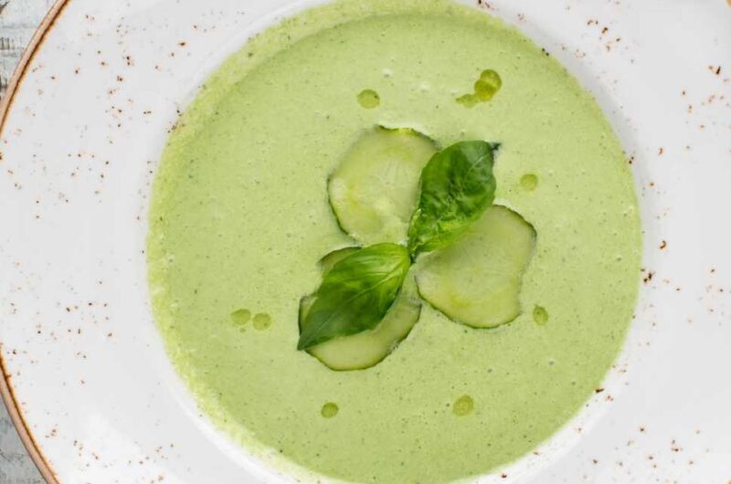 Vegan Gazpacho Cold Soup with Grapes and Cucumber